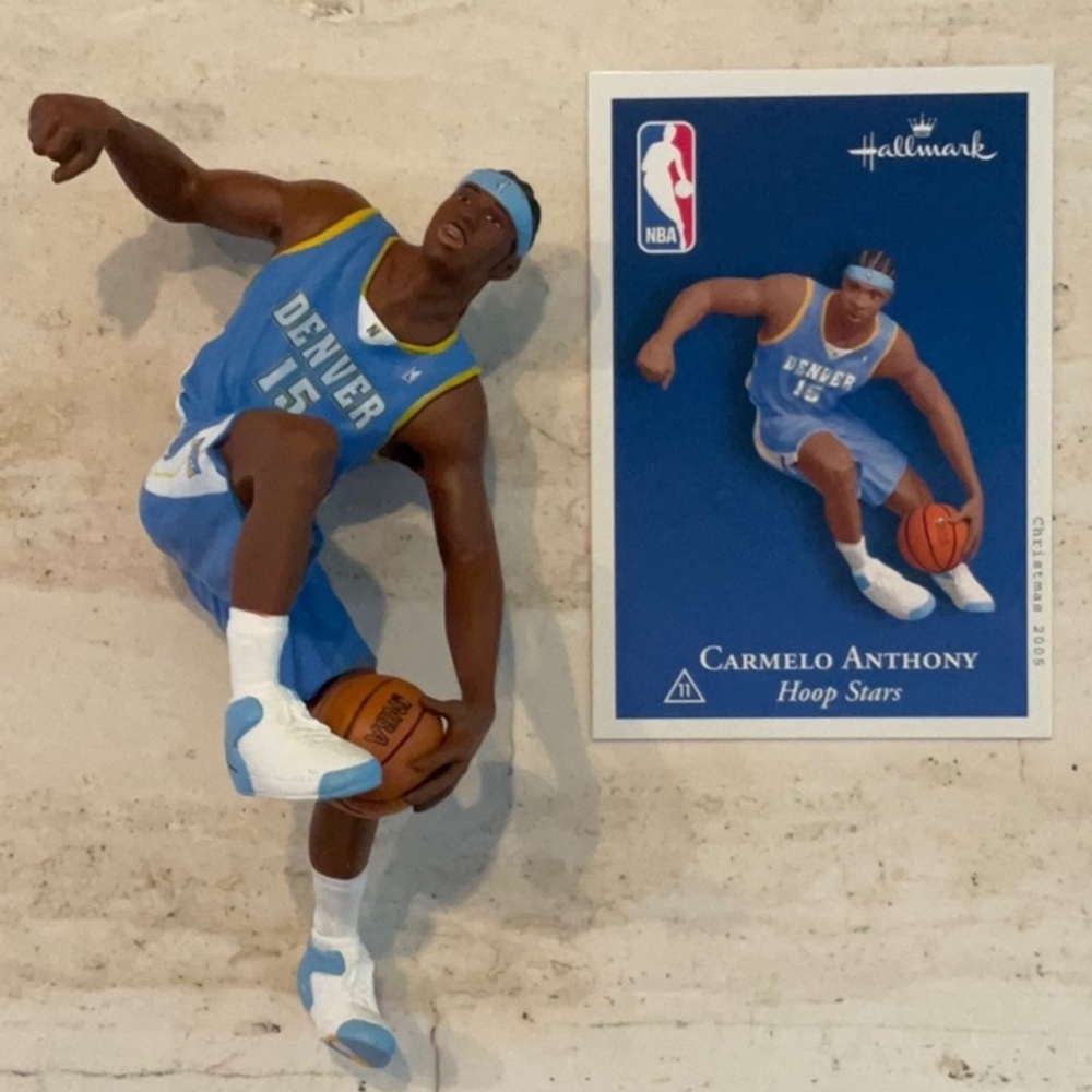 Carmelo Anthony Christmas Ornament 2005 & Memory Card Hallmark Xmas Vintage